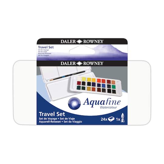 Daler-Rowney&#xAE; Aquafine 24 Color Watercolor Paint Travel Set